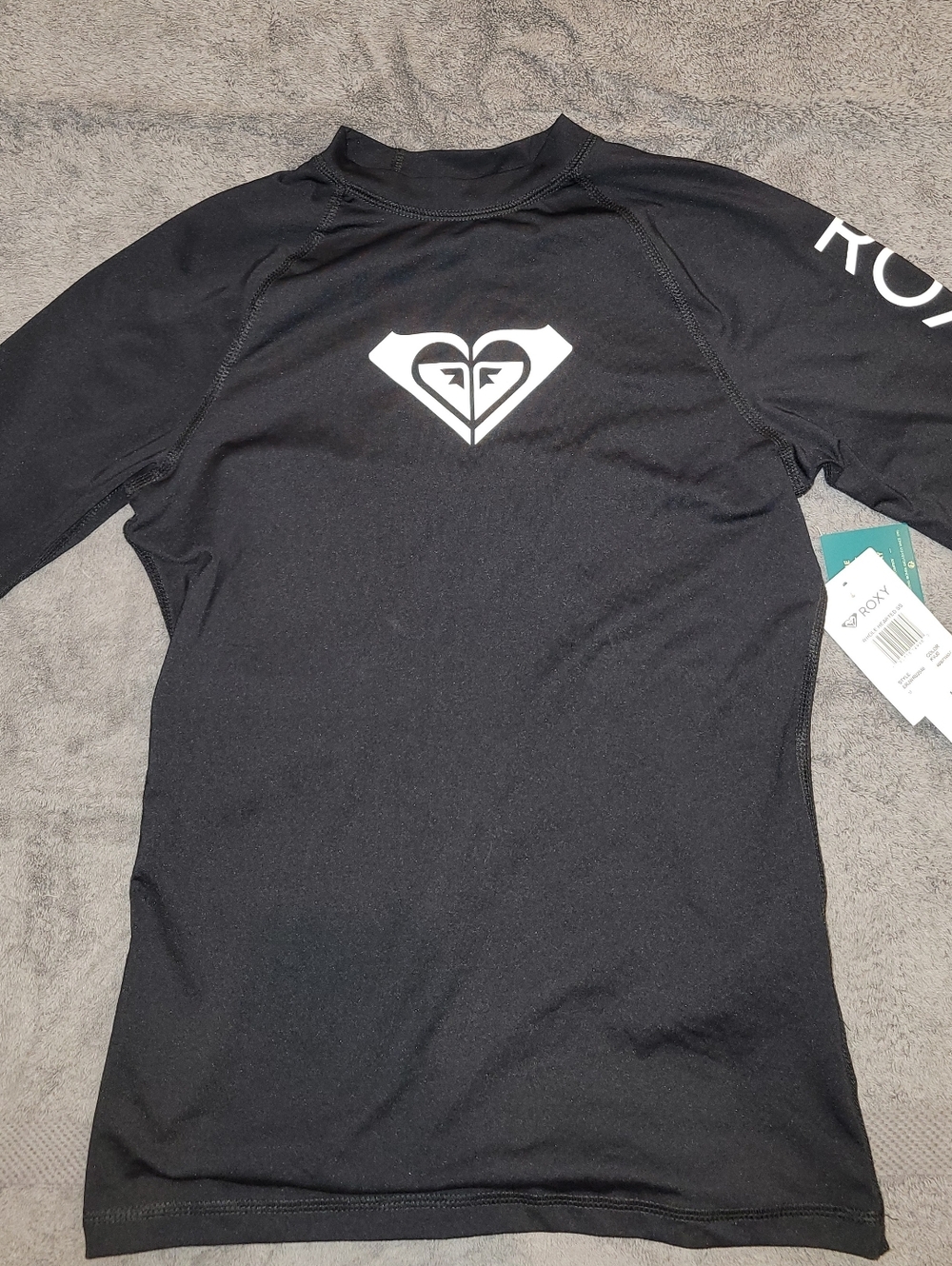 Roxy Black Rash Guard with White Logo